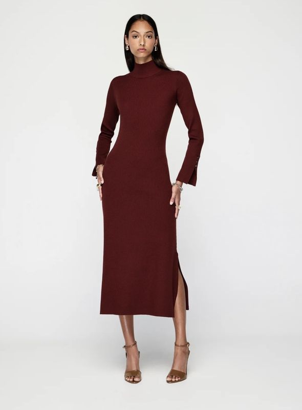 MOS Vela midi dress, burgunder