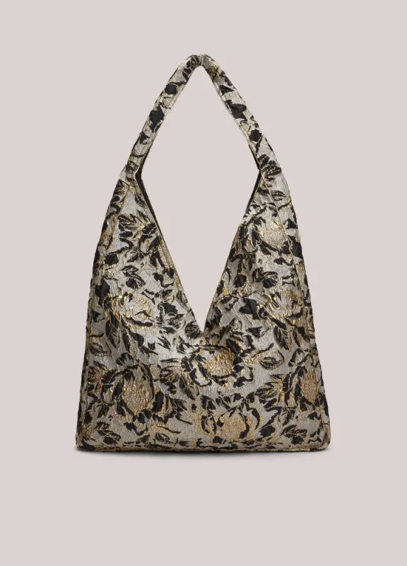 Summum jacquard bag, naturhvit med mønster