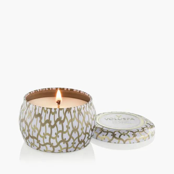 Hovedbilde Voluspa Mini Tin Candle Suede Blanc