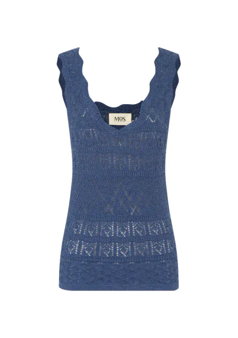 Hovedbilde MOS Bruna pointelle topp blue