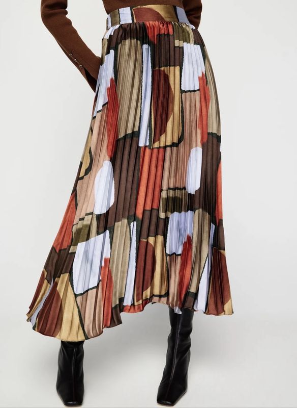 MOS - Koa pleated maxi skjørt, multicolor