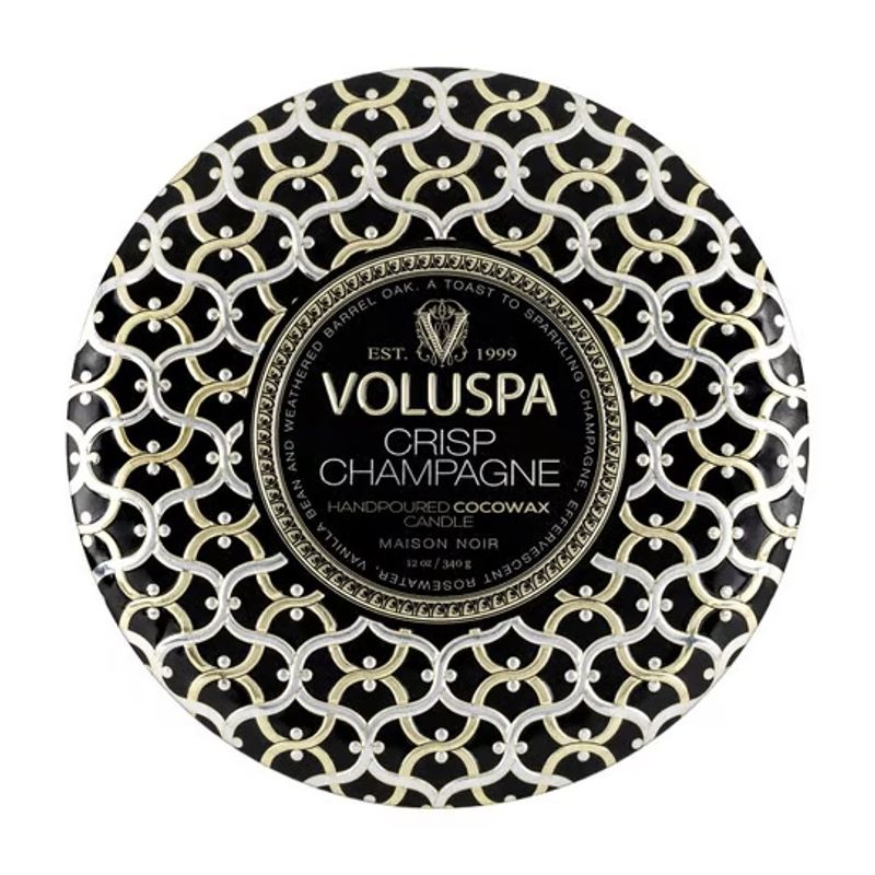 Voluspa three wick tin candle, Crisp Champagne