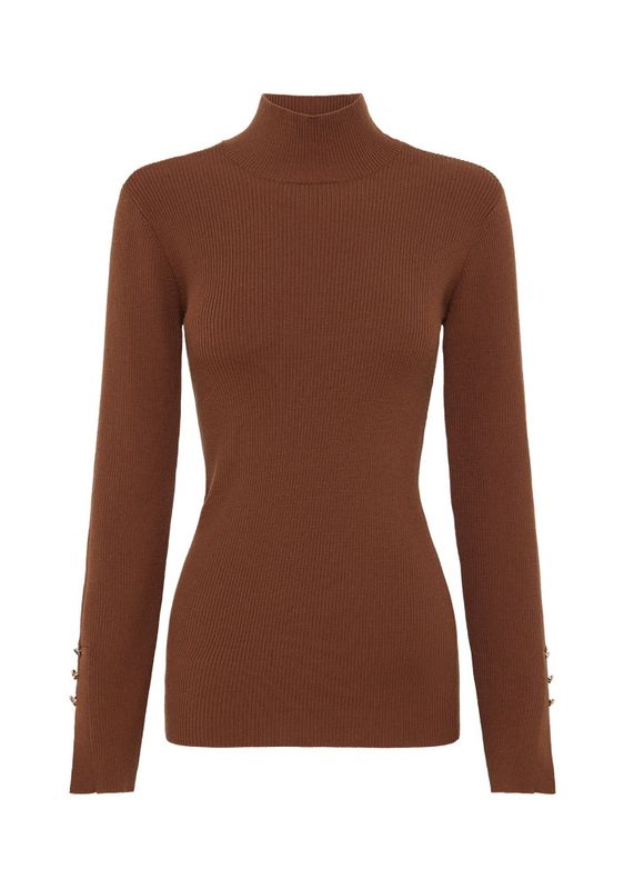 MOS Vela knit top, sort eller brun