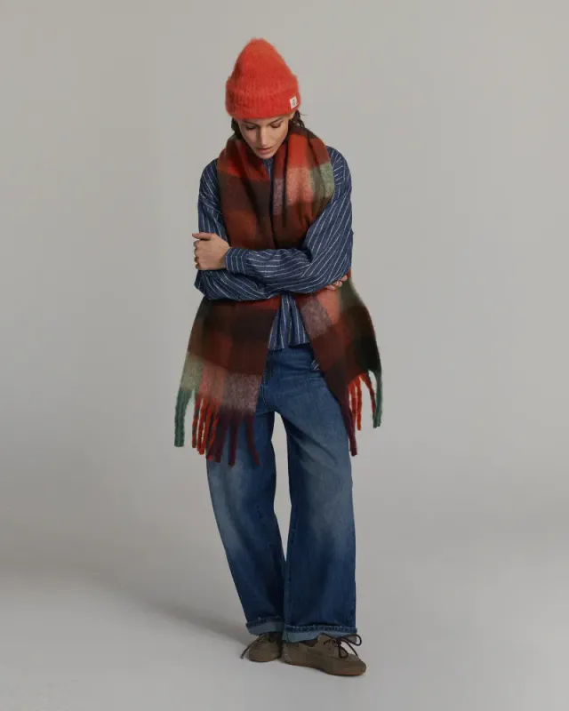 Summum brushed check scarf, multicolor