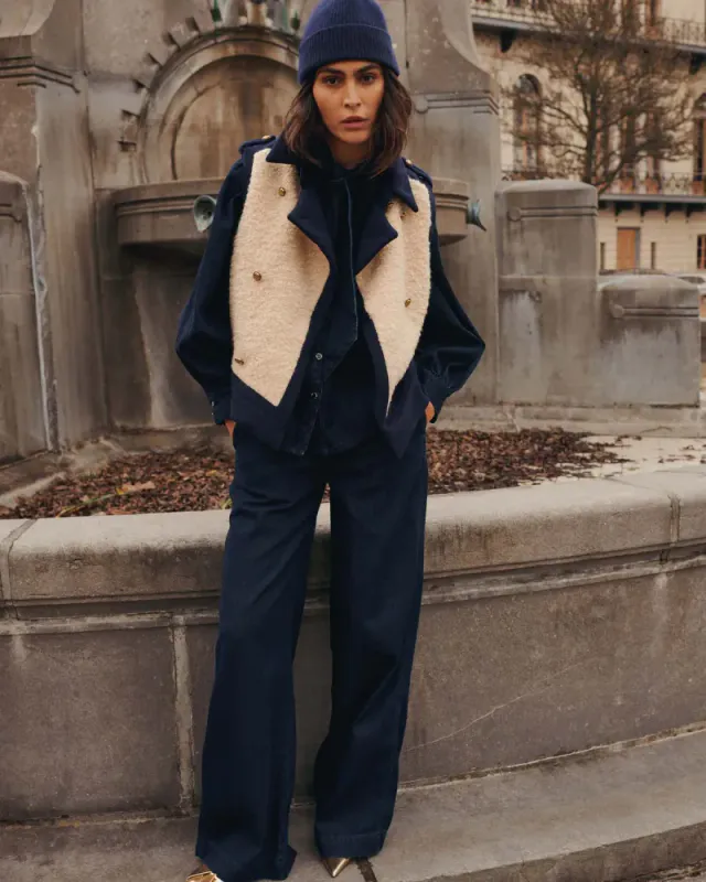 Summum, Vest, bouckle ull mix, Midnight blue