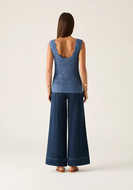 Hovedbilde MOS Bruna pointelle topp blue