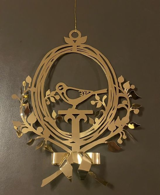 Hovedbilde Jette Frölich, fugleornament, 2 pk små, gull