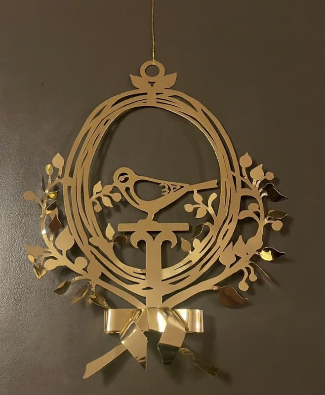 Jette Frölich, fugleornament, 2 pk små, gull