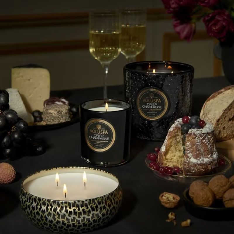 Voluspa three wick tin candle, Crisp Champagne