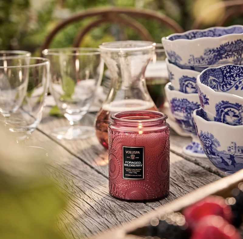Voluspa Foraged-Wildberry liten glasskrukke