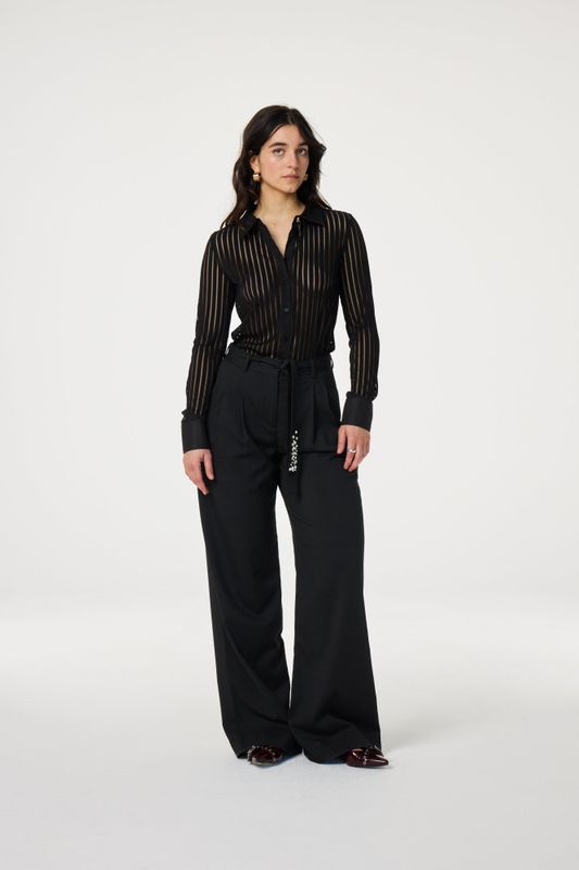 Fabienne Chapot, Georgia Bluse, sort og burgunder