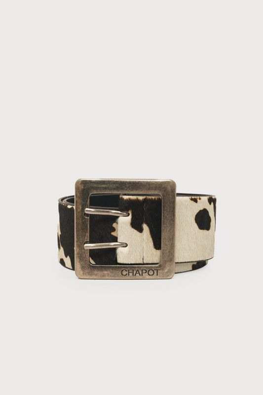 Fabienne Bold Cow Belt, black and white