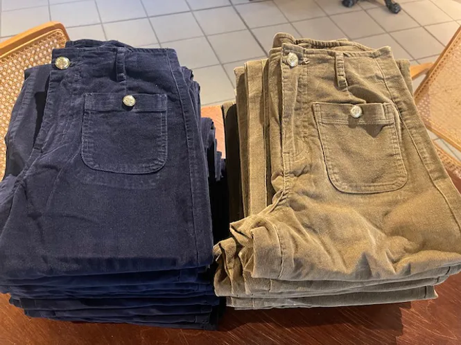 Hovedbilde Miss Bon, Baby cord, navy og beige