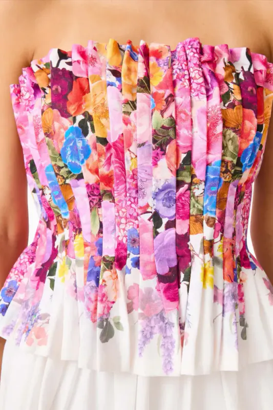 Elliat Alice tiered gown in ombre floral, multicolor