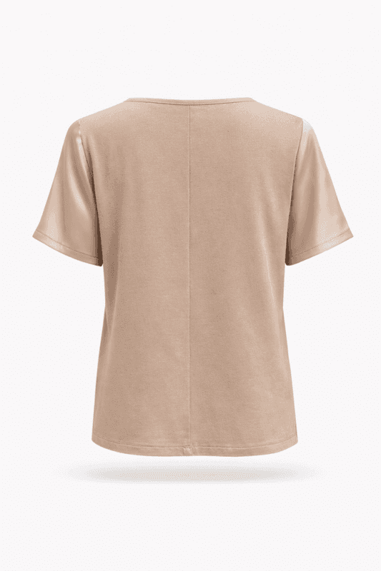 Amuse, Essie kortermet topp, lys rosa, beige eller naturhvit